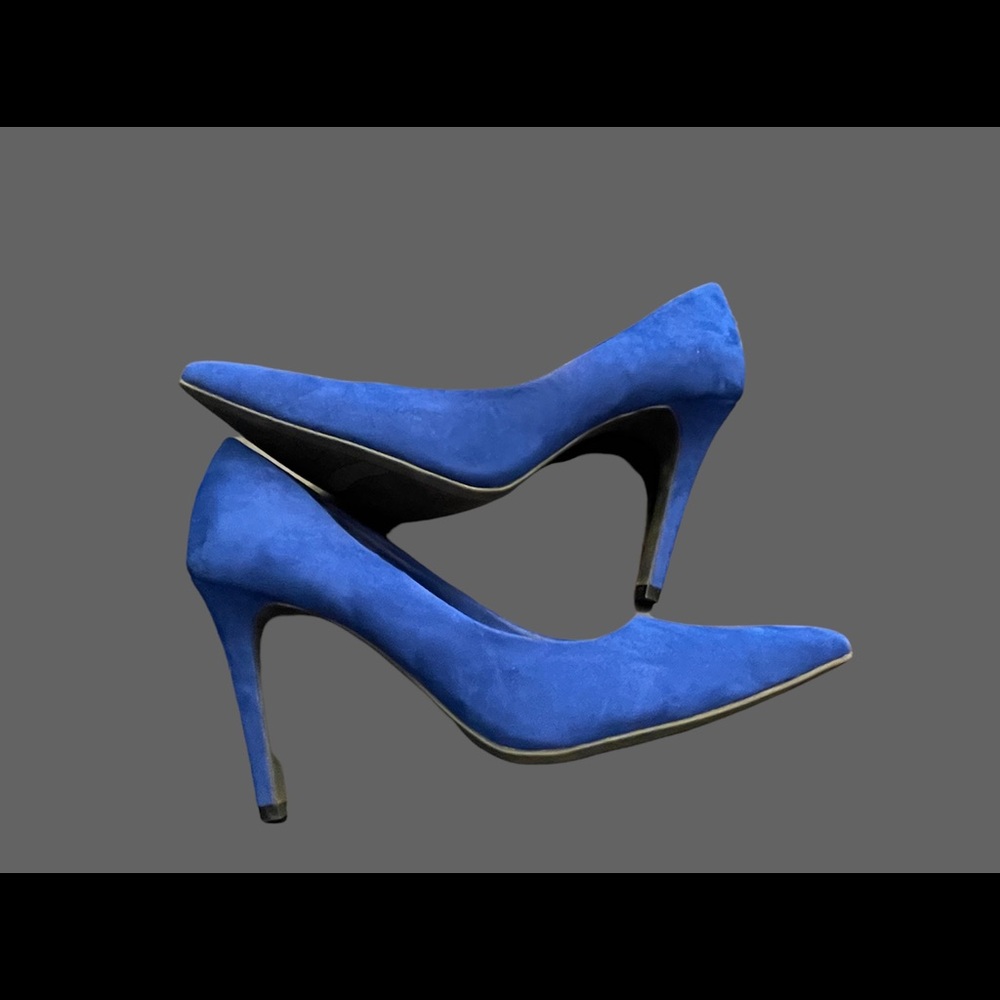 Christian Siriano Blue Suede Heels